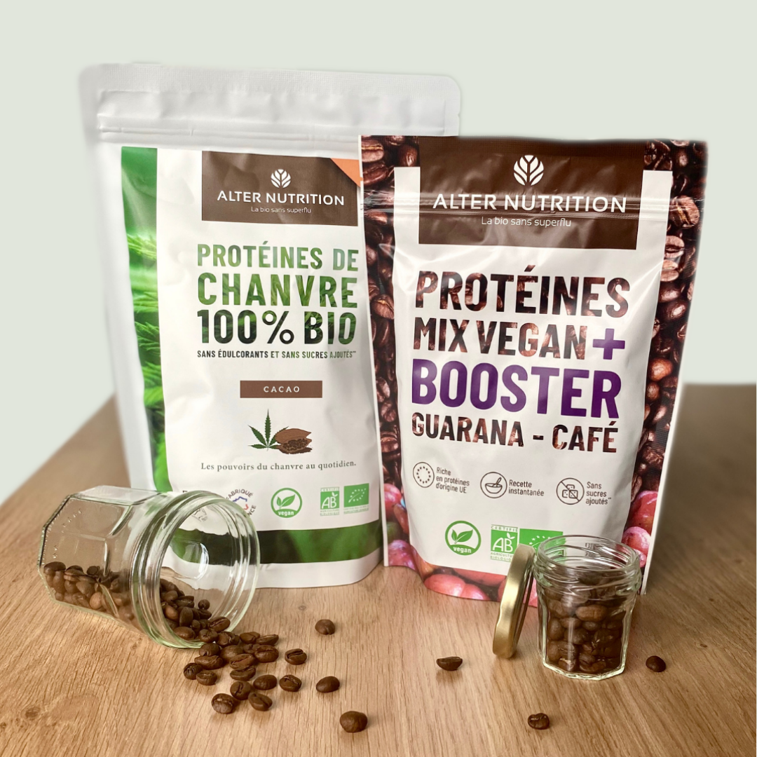 protéines de chanvre bio et protéines mix vegan Alter Nutrition